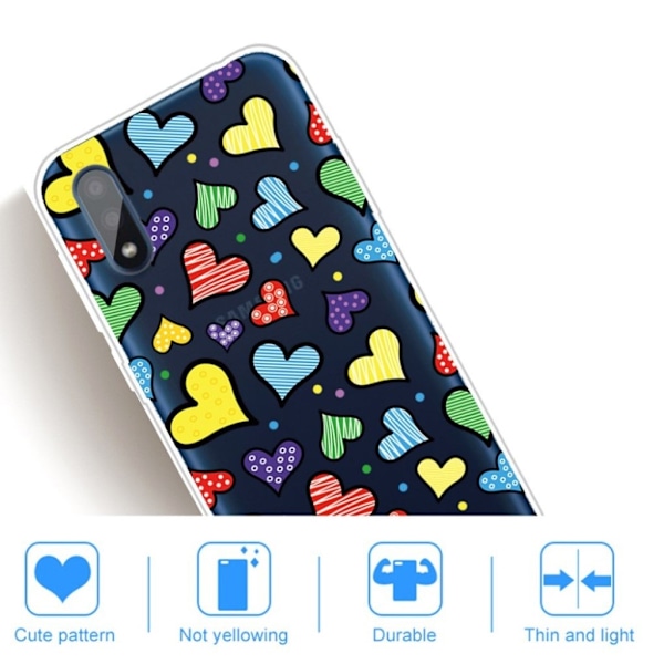 Deco Samsung Galaxy A01 kuoret - Väritetyt sydämet Multicolor