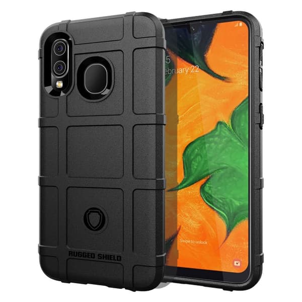 Rugged Shield kuoret - Samsung Galaxy A40 - Musta Black