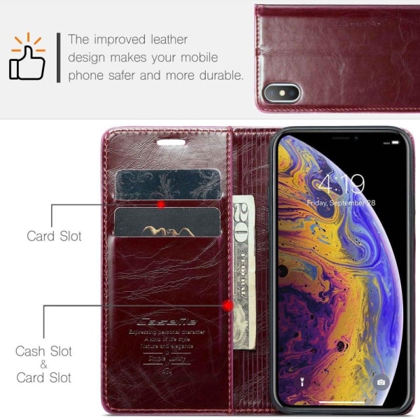 CaseMe iPhone Xs / iPhone X smooth etui - Rød Red