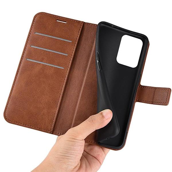 Lompakko Nahkakotelo For Xiaomi Redmi Note 12 - Vaalean Ruskea Brown