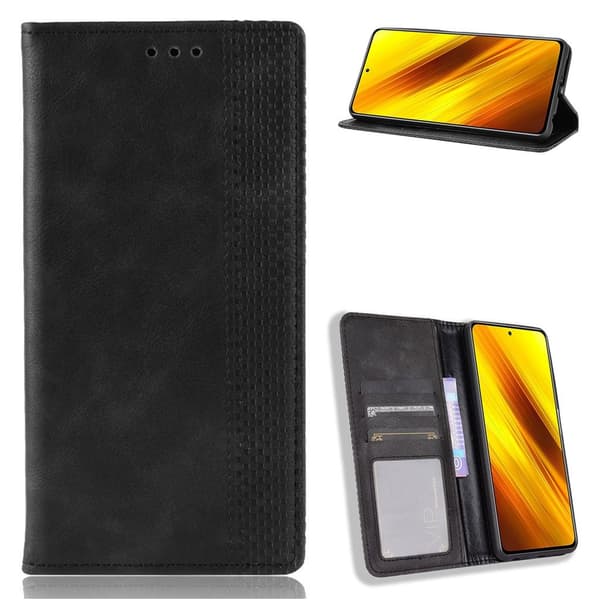 Bofink Vintage Xiaomi Poco X3 NFC nahkakotelo - Musta Black