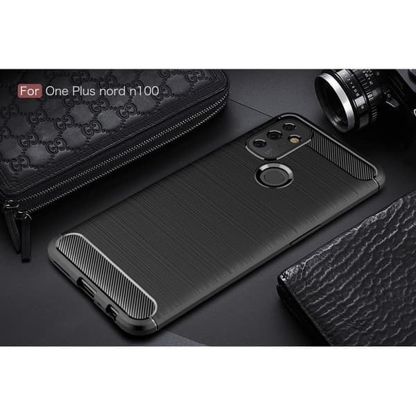 Carbon Flex Etui OnePlus Nord N100 - Svart Black