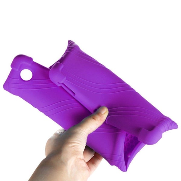 Silicone slide-out kickstand design case for Lenovo Tab M10 HD G Purple