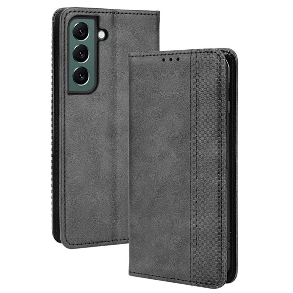 Bofink Vintage Samsung Galaxy S22 Plus Nahkakotelo - Musta Black