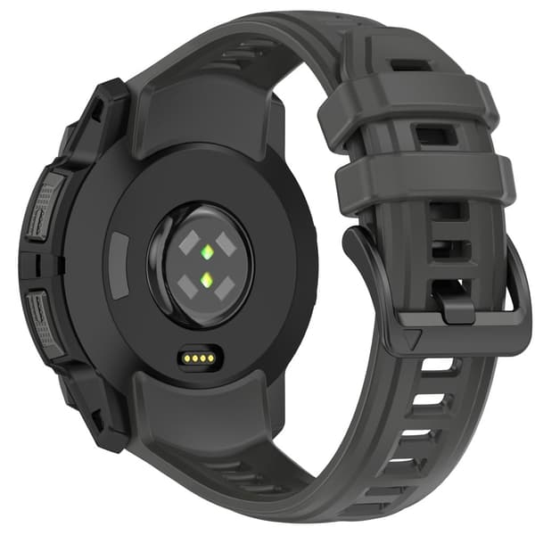 Garmin Instinct 3 45 mm klockarmband 22 mm ersättningsarmband i silikon - Grafitgrå Silvergrå