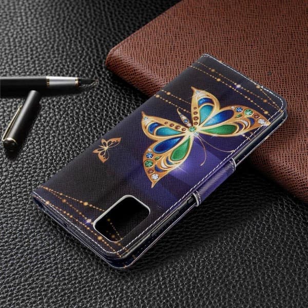 Wonderland Samsung Galaxy A51 flip-etui - Sommerfugl I Gull Multicolor
