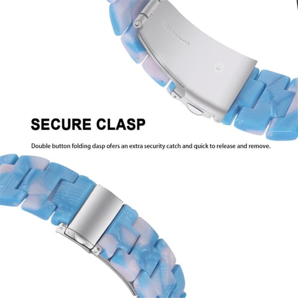 Fitbit Sense 2 / Versa 4 harpiksrem med metallspenne - Blå Rosa Blanding Blue