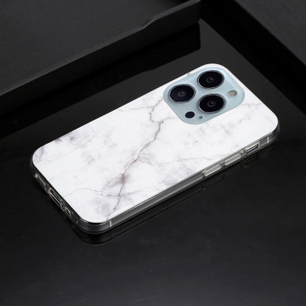 Marble iPhone 14 Pro Max Suojakotelo - Valkoinen Marble White