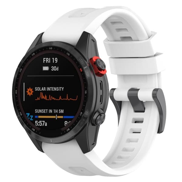 Silikonklokkerem til Garmin- og Coros-klokker - Hvit White