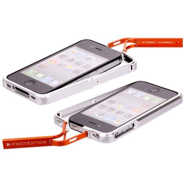 FiiO X-Fighter (Red Half) Alu-støtfanger for iPhone 4/4S - Oransje Orange