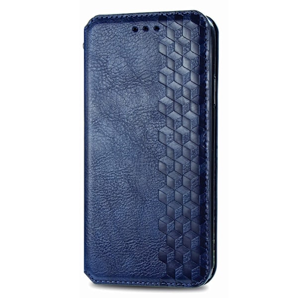 Nahkakotelo With A Stylish Rhombus Imprint For Samsung Galaxy S23 Ultra - Sininen Blue