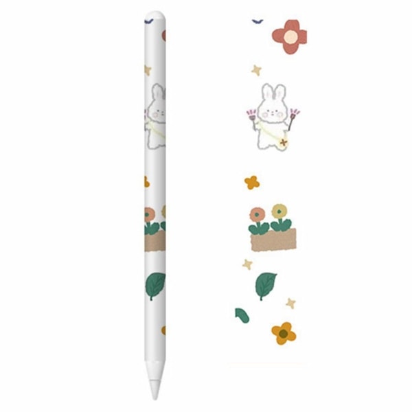 Apple Pencil 2 cool klistermærke - Sød Kanin Og Blomst Multicolor
