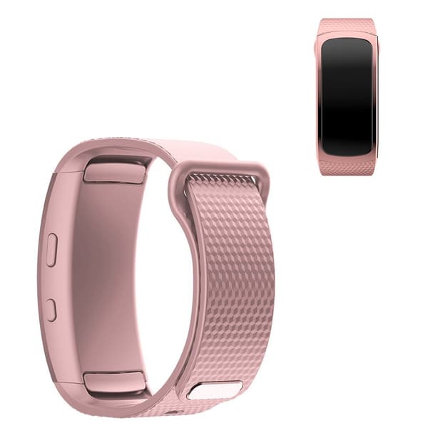 Samsung Gear Fit2 simple silicone watch band - Pink Size: S Rosa