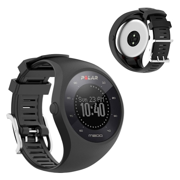 Polar M200 silikone urrem - Sort Black