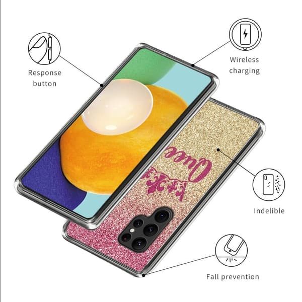 Deco Samsung Galaxy S23 Ultra deksel - Skinnende Dronning Pink