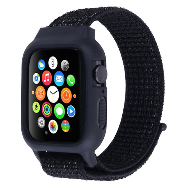 Apple Watch Series 5 44mm nylon Urrem - Mørkeblå / Sort Blue