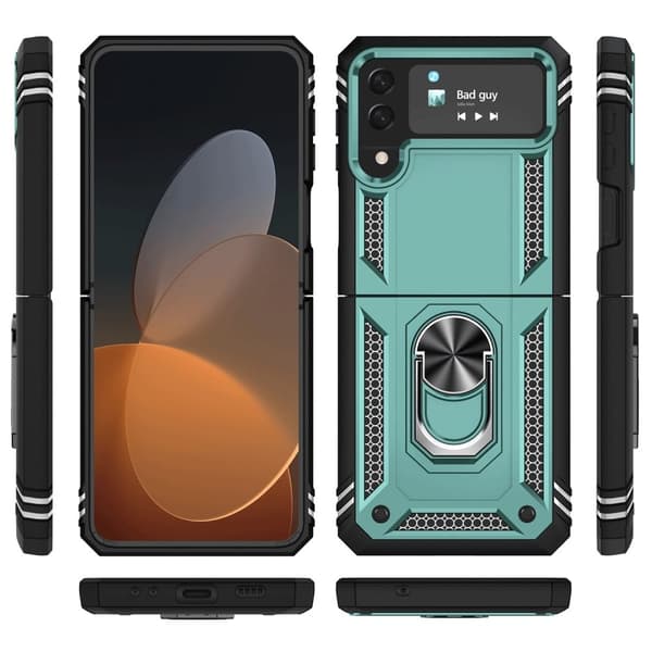 Bofink Combat Samsung Galaxy Z Flip4 Etui - Sortliggrøn Green