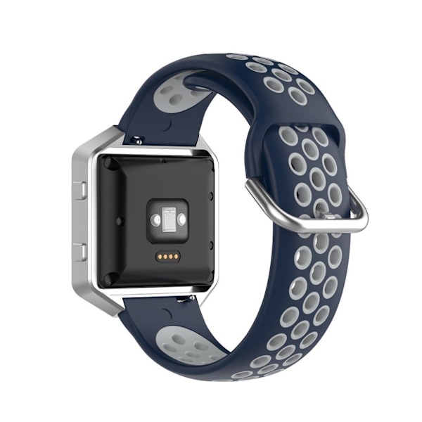 Fitbit Blaze / Versa / Versa Lite / Versa 2 tvåfärgad silikon klockarmband - mörkblå / grå Blå