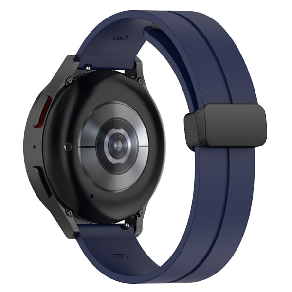 20 mm universal silikone-urrem med magnetisk foldespænde - Midnatsblå Blue