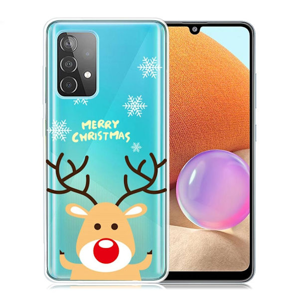 Juleetui til Samsung Galaxy A32 - Snefnug Og Rensdyr Multicolor