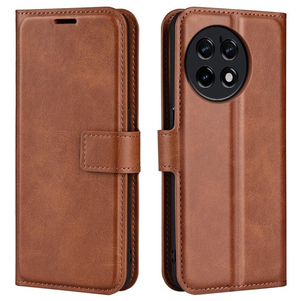 Lompakko Nahkakotelo For OnePlus 11R / Ace 2 - Vaalean Ruskea Brown