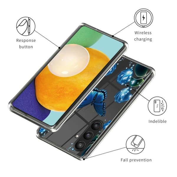 Deco Samsung Galaxy S24 Plus kotelot - Perhonen Ja Kukka Blue
