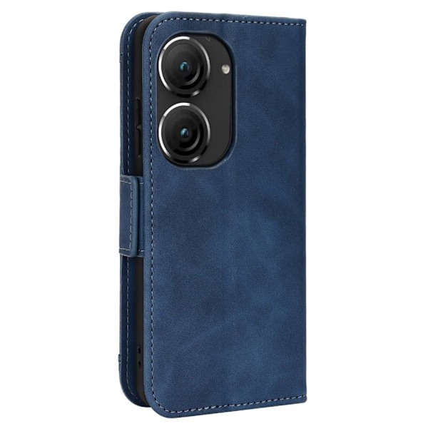 Stilfuldt Læder Etui med Pung til ASUS Zenfone 9 - Blå Blue