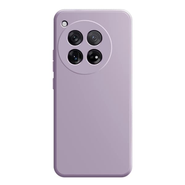 Mikrofiberforet blødt gummi OnePlus 12 cover - Græs Lilla Purple