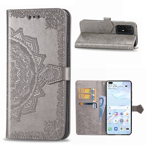 Mandala Huawei P40 Pro etui - Grå Silver grey
