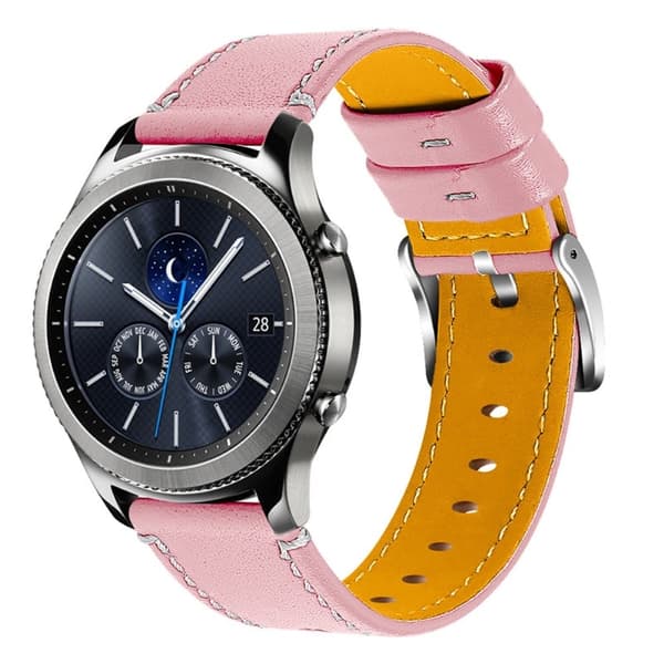 Honor MagicWatch 2 46mm klockarmband i mjukt koskinnläder - Rosa Rosa