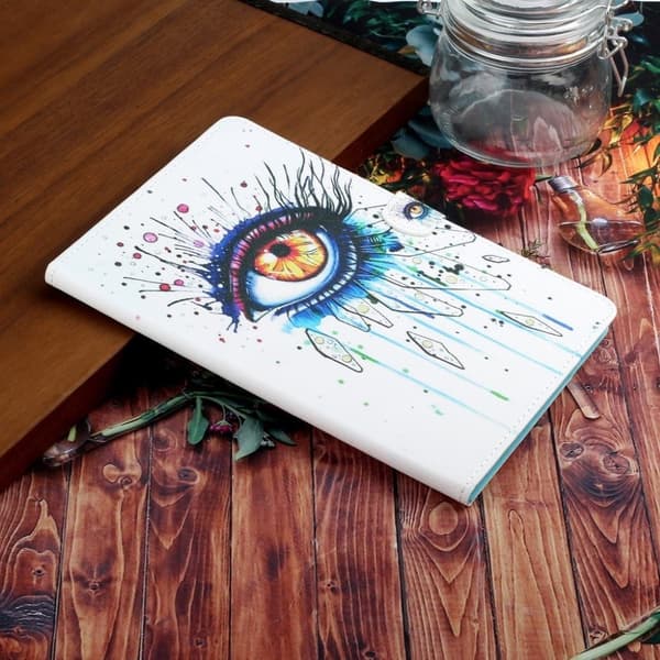 iPad 10.2 (2019) trendy mønstret skinn flip etui - Eye Multicolor
