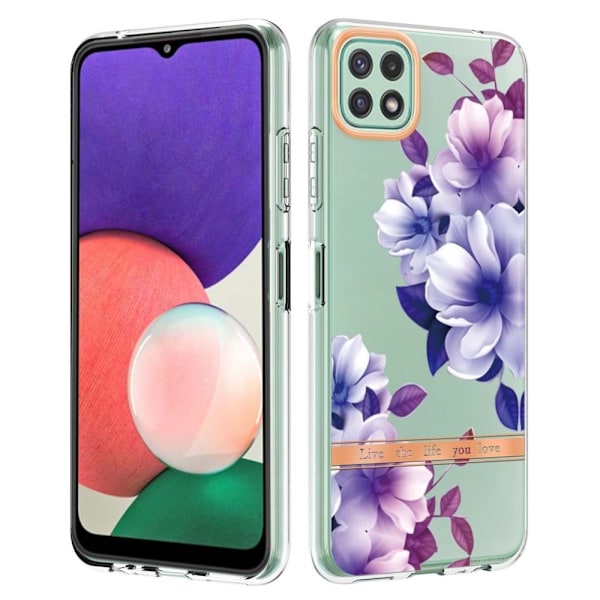 Supertunt och tåligt mjukfodral för Samsung Galaxy A22 5G - Lila Begonia Lila