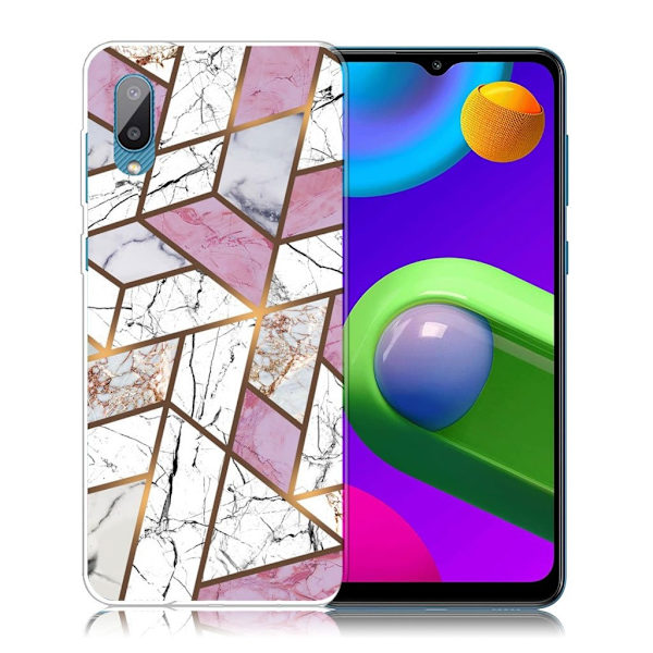 Marble Samsung Galaxy M02 / A02 Etui - Rose / Hvid / Grå Marmor Multicolor