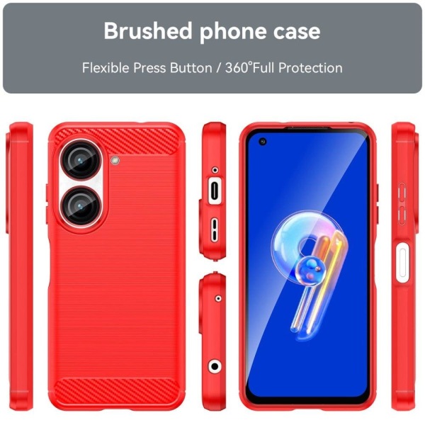 Carbon Flex Etui ASUS Zenfone 9 - Rød Red