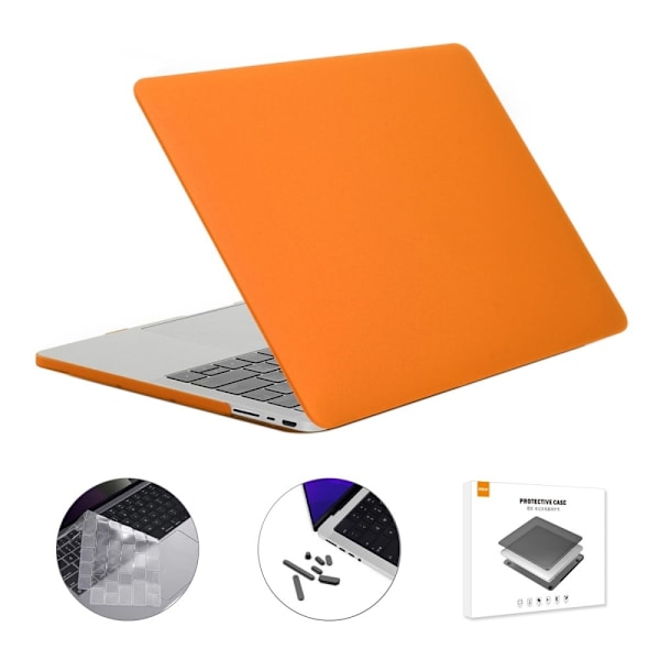 HAT PRINCE MacBook Pro 16 M1 / M1 Max (A2485, 2021) laptop- och tangentbordsskydd med dammskyddspluggar - Orange Orange