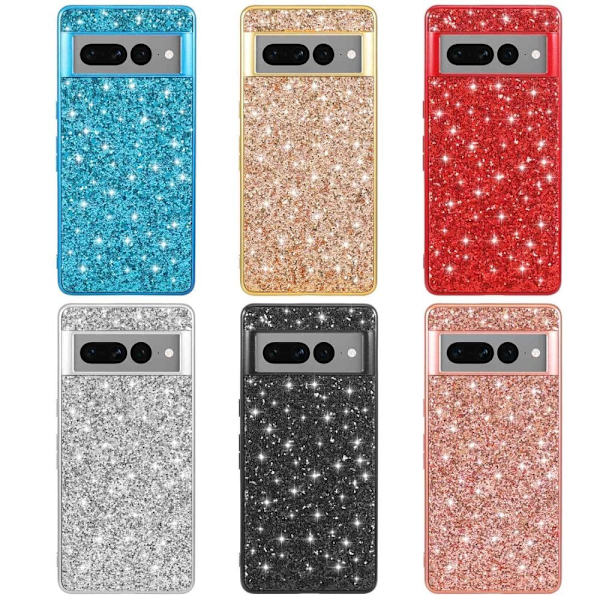 Glitter Google Pixel 7 Pro skal - Blå Blå