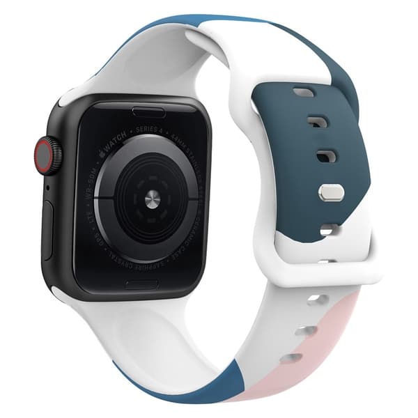 Apple Watch (45mm) morandi klockarmband i silikon - Morandi Blå / Vit / Rosa multifärg