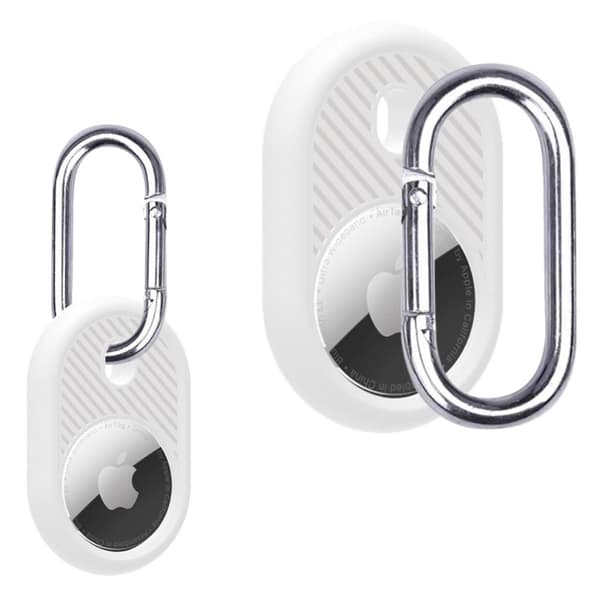 AirTags twill-teksturovertræk med nøglering - Hvid White