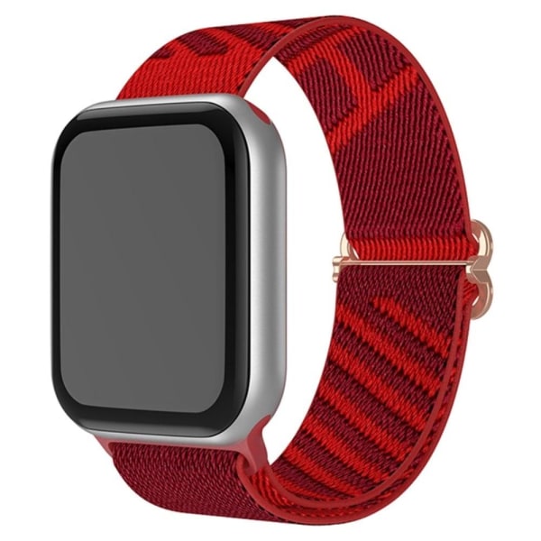 Apple Watch (45 mm) dobbeltfarvet nylon-urrem - Mørkerød / Rød Red