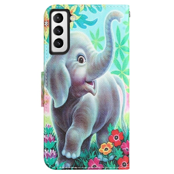 Wonderland Samsung Galaxy S22 Plus Läppäkotelo - Elephant Multicolor