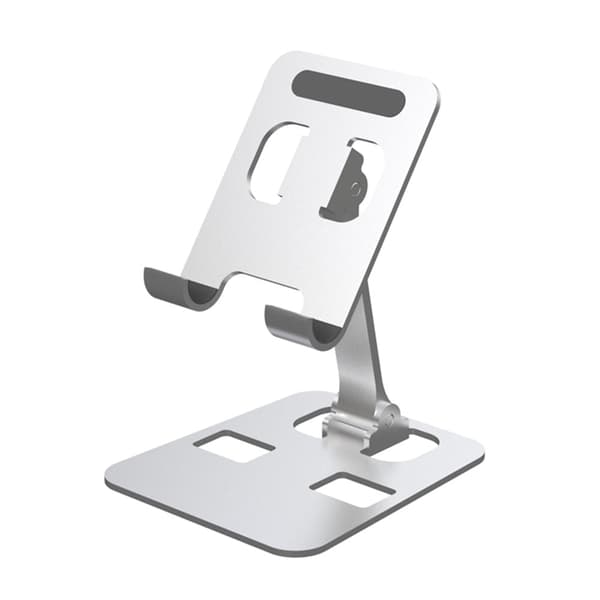 Universelt foldbart telefon- og tabletbeslag i aluminiumslegering Silver grey