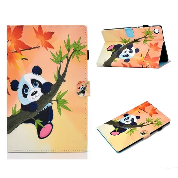 Lenovo Tab M10 FHD Plus läderfodral med mönstertryck - Panda På Träd multifärg