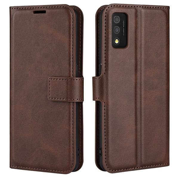 TCL 30 T nahkainen lompakokkotelo - Ruskea Brown