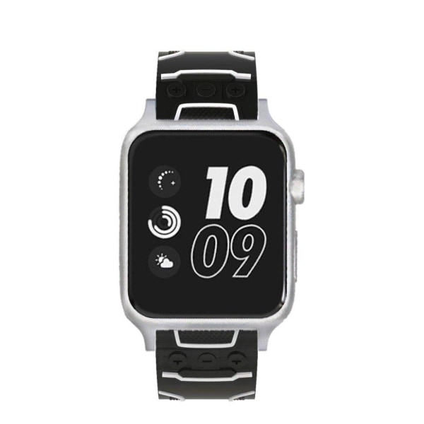 Apple Watch Series 4 40mm ECG mønster silikone Urrem - Sort / Hv Black