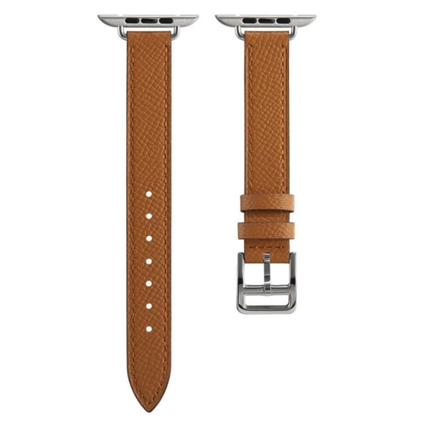 Apple Watch 40mm cross texture leather watch strap - Brown Brown
