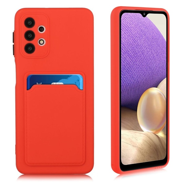 Card Holder Suojakuori For Samsung Galaxy A72 5G - Watermelonred Red