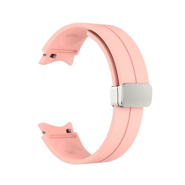 Samsung Galaxy Watch 5 / 4 / 3 silikoneurrem med sølvspænde - Lyserød Pink