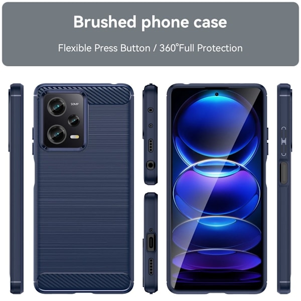 Carbon Flex Etui Xiaomi Redmi Note 12 Pro - Blå Blue