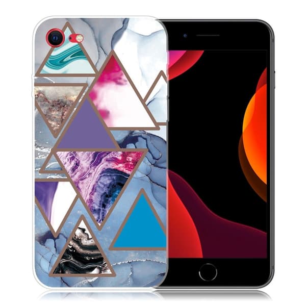 Marble design iPhone SE 2020 / iPhone 7 kotelot - Kolmio Kuviot Marmori Multicolor