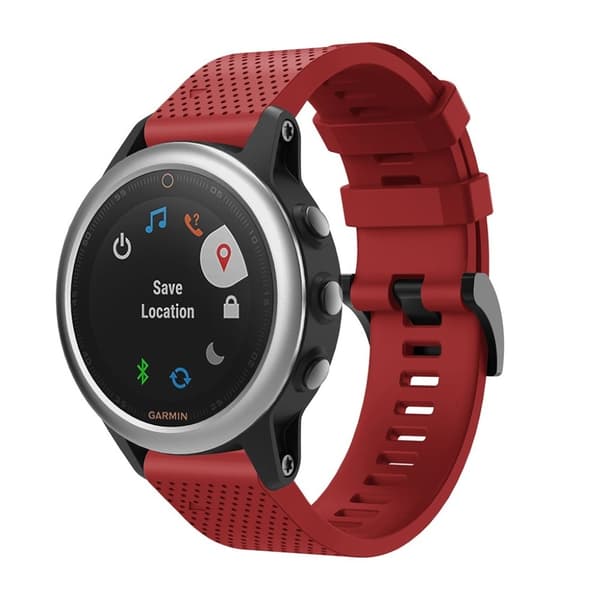 Tyylikäs silikoninen kellonauha Garmin Fenix 5S - Punainen Red